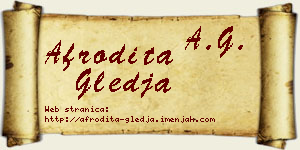 Afrodita Gleđa vizit kartica
